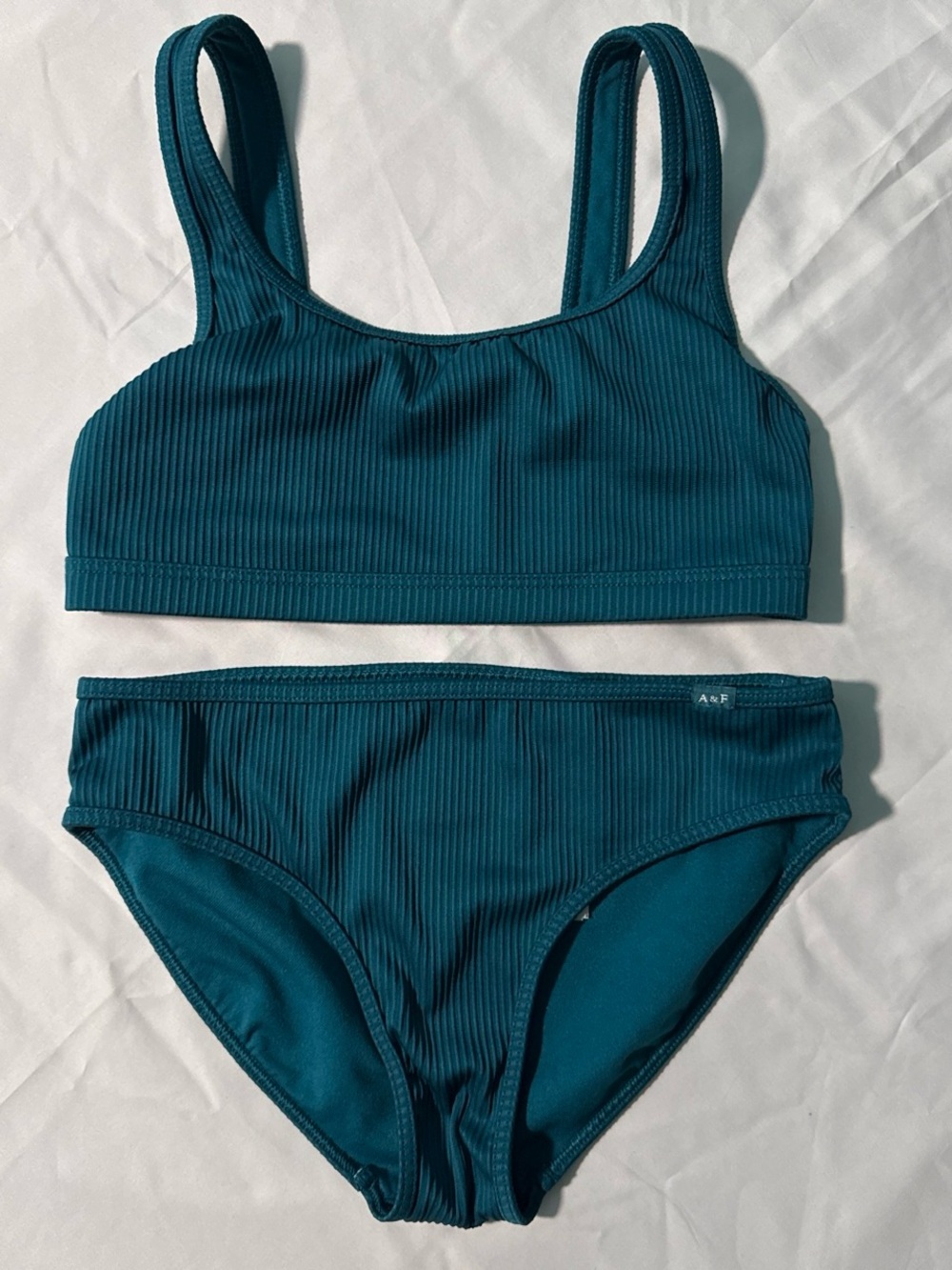 Abercrombie & Fitch Teal Ribbed Girls' Two-Piece Swim Set